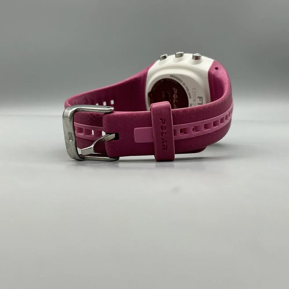Polar FT4 Womens Watch 38mm Digital White Dial Pink Silicone New Battery